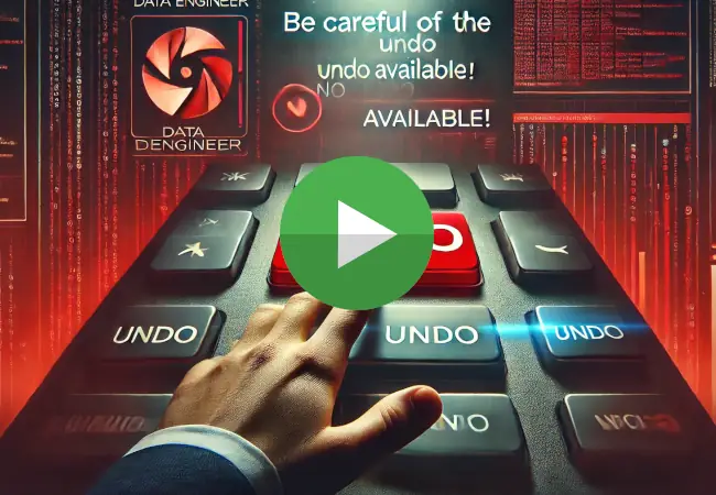 Data Engineers: Be Careful of the Undo Button